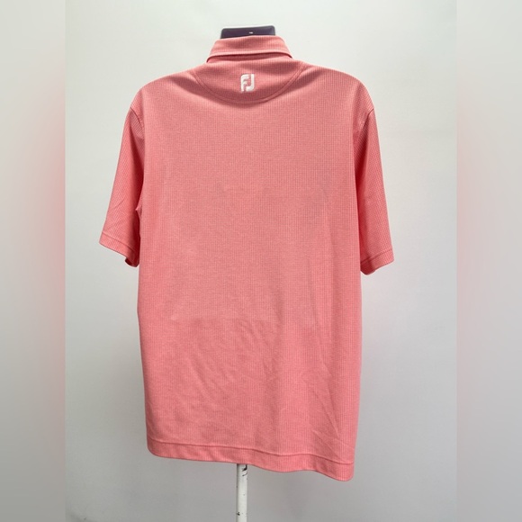 FOOTJOY Men's Coral/Pink grid pattern golf Polo shirt size L - Picture 7 of 12